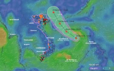 Dự báo hướng di chuyển của áp thấp nhiệt đới.