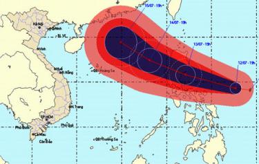 Dự báo, sáng 14/7, bão CONSON sẽ vào biển Đông.