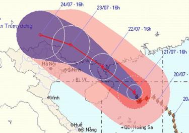 Bão Chanthu đang điều chỉnh hướng đi, tiến sát về biên giới Việt - Trung.