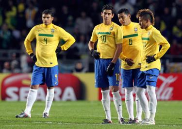 Sự thất vọng của các cầu thủ Brazil.