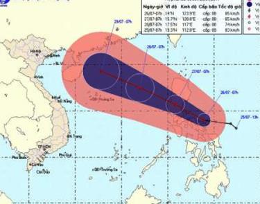 Đường đi của cơn bão số 8.