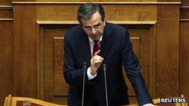 Ông Samaras tại quốc hội.