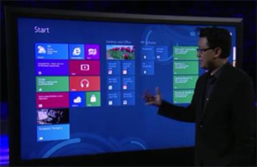 Microsoft đã dùng màn hình cảm ứng 82 inch của Perceptive Pixel để giới thiệu Windows 8.