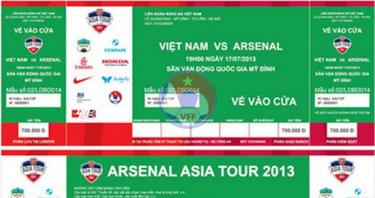 Vé xem trận ĐTVN - Arsenal (nguồn: VFF)