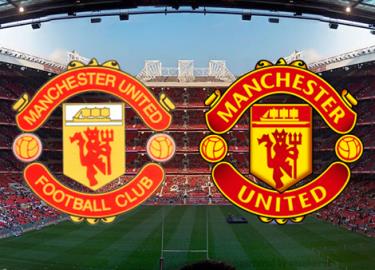 Logo cũ (trái) và logo đang sử dụng (phải) của Man Utd
