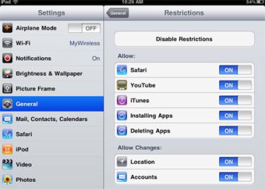 Restrictions là một tính năng rất hữu dụng trên iOS

