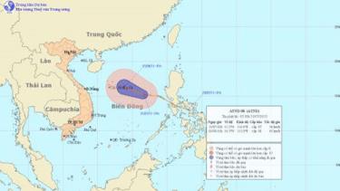 Vị trí đường đi của áp thấp nhiệt đới