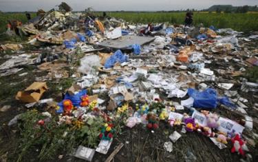 Hiện trường vụ máy bay MH17.