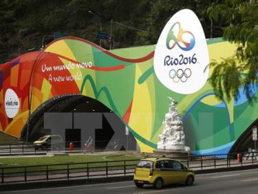 Ápphích quảng cáo Thế vận hội mùa Hè Olympic 2016 tại thành phố Rio de Janeiro ngày 28/6.