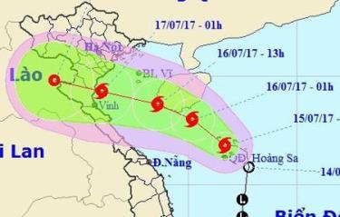 Đường đi của cơn bão số 2.