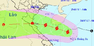 Hướng di chuyển của bão số 4. (Ảnh: Trung tâm DBKTTV Trung ương)