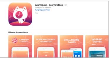 Ứng dụng Alarmeow trên kho ứng dụng App Store.