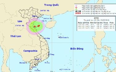 Vị trí và đường đi áp thấp nhiệt đới.