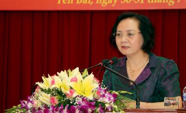 Đồng chí Bí thư Tỉnh ủy Phạm Thị Thanh Trà phát biểu khai mạc Hội nghị.