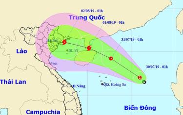 Dự báo vị trí và hướng di chuyển của áp thấp - Nguồn: Trung tâm Dự báo khí tượng thủy văn quốc gia