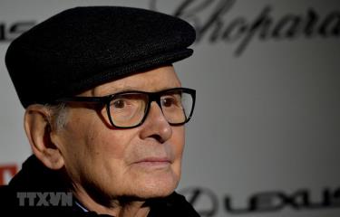 Nhà soạn nhạc Ennio Morricone tại lễ ra mắt phim The Hateful Eight ở Rome của Italy ngày 28/1/2016.