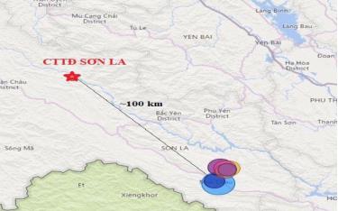 Công trình thủy điện Sơn La cách tâm chấn động đất 100 km đường chim bay (160 km đường bộ).