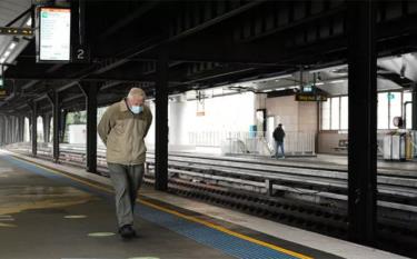 Sân ga vắng vẻ tại Circular Quay, Sydney, Australia sau lệnh đóng cửa nhằm hạn chế sự lây lan của dịch COVID-19.