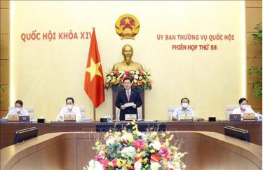 Chủ tịch Quốc hội Vương Đình Huệ phát biểu khai mạc Phiên họp thứ 58 của Ủy ban Thường vụ Quốc hội.