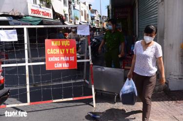 Một khu vực phải phong tỏa vì COVID-19 ở quận 3, TP.HCM.
