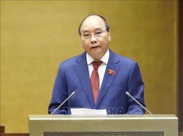 Chủ tịch nước Nguyễn Xuân Phúc phát biểu nhậm chức.