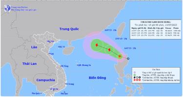 Áp thấp nhiệt đới đã đi vào Biển Đông trong chiều nay, 14/7.