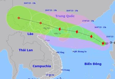 Dự báo đường đi của bão số 1.