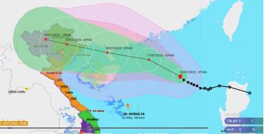 Dự báo khoảng tối và đêm ngày 17-7, bão số 1 sẽ đổ bộ phía bắc khu vực bán đảo Lôi Châu, sau đó đi xuống khu vực vịnh Bắc bộ.