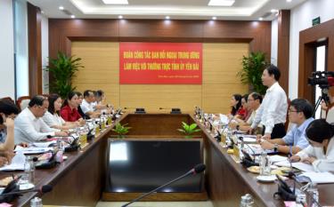 Đoàn công tác dafabet link Ban Đối ngoại Trung ương làm việc với tỉnh Yên Bái về công tác đối ngoại dafabet link tỉnh từ đầu nhiệm kỳ đến nay