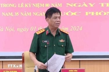 Thượng tướng Nguyễn Văn Nghĩa, Phó Tổng Tham mưu trưởng Quân đội Nhân dân Việt Nam phát biểu chỉ đạo tại hội nghị.