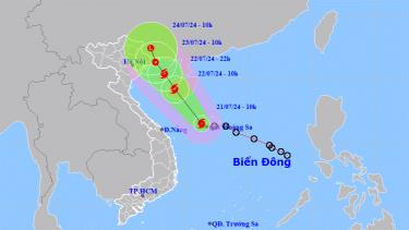 Bão số 2 tiếp tục di chuyển theo hướng Tây Bắc