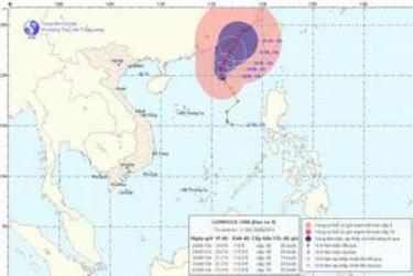 Vị trí và hướng đi của bão số 4.