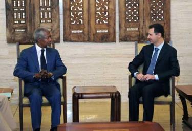 Ông Annan gặp Tổng thống Syria Bashar al-Assad hồi tháng 6.