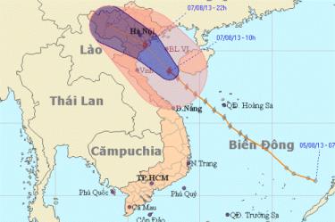 Dự báo đường đi và khu vực ảnh hưởng của bão. Nguồn: Trung tâm Dự báo khí tượng thủy văn Trung ương.