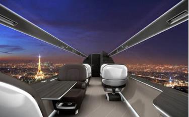 Thiết kế bên trong của Ixion Windowless Jet.