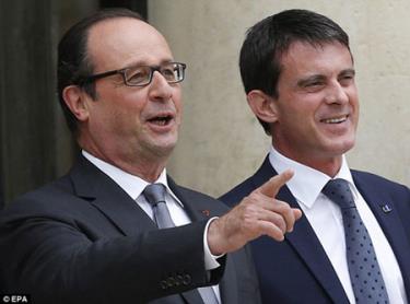 Tổng thống Pháp Hollande và Thủ tướng Manuel Valls
