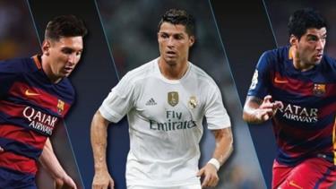 Messi, Ronaldo và Suarez sẽ cạnh tranh danh hiệu Cầu thủ xuất sắc nhất châu Âu.