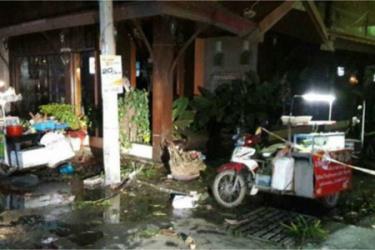 Quang cảnh vụ nổ tại thị trấn Hua Hin.