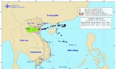 Vị trí và đường đi của bão số 4.
