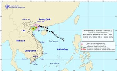 Đường đi của cơn bão số 3.