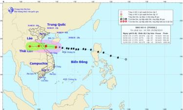 Đường đi và vị trí cơn bão.