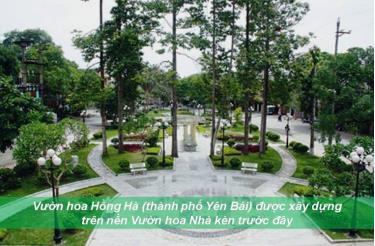 Vườn hoa Hồng Hà, thành phố Yên Bái được xây dựng trên nền Vườn hoa Nhà kèn năm xưa. (Ảnh: Internet)