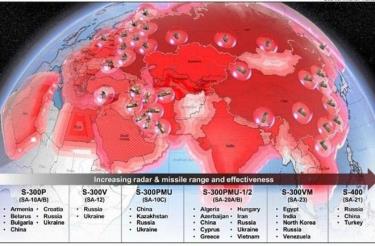Các hệ thống phòng không S-300 và S-400 của Nga được cho là bao phủ 90% không phận lục địa Á-Âu. Ảnh minh họa/ Mitchell Institute