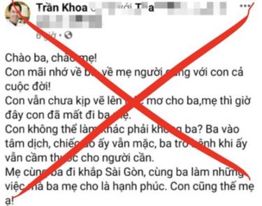 Thông tin sai sự thật trên Facebook. (Nguồn: Facebook)