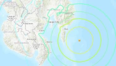Vị trí xảy ra trận động đất ở Philippines.