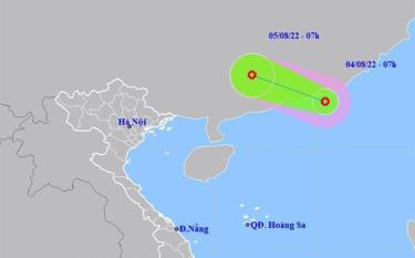 Áp thấp nhiệt đới hình thành ở Bắc Biển Đông trong sáng nay (4/8).