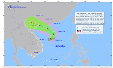 Dự báo hướng và thời gian di chuyển của áp thấp nhiệt đới.