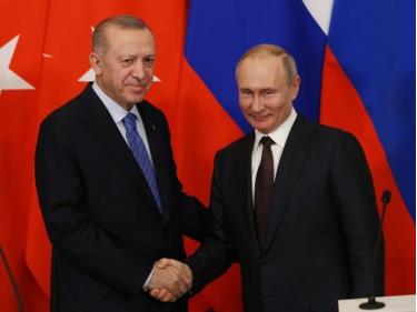 Tổng thống Thổ Nhĩ Kỳ Tayyip Erdogan và Tổng thống Nga Vladimir Putin.