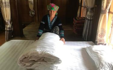 Homestay dafabet dang nhapng Hòa Bình thôn Pang Cáng, xã Suối Giàng được hỗ trợ 20 triệu đồng để mua sắm trang thiết bị làm du lịch.