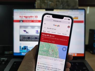 Kiểm tra thông tin động đất trên Google.